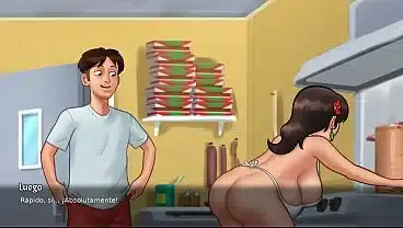 La mujer del jefe desde que se embarazo quiere estar follando conmigo cada rato , mi madrastra conn sus celos tambien se atrevio – summertime saga