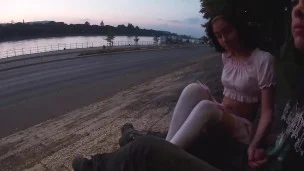 Outdoor extreme fun in front of strangers