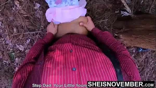 Panties Down On All Four Knees in Dirt Msnovember StepFather Ejaculates Semen On Her Arching Butt Crack After Humping Her Pussy In The Woods hump humping panties Hiding Behind the Trees Outdoors on Sheisnovember