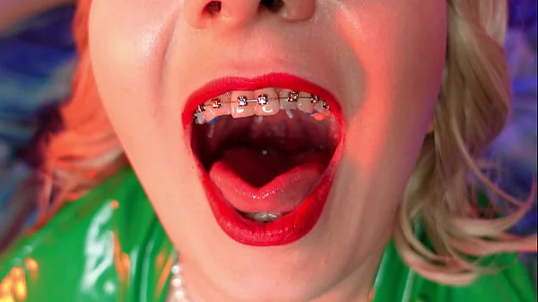sexy angry woman with braces – vore fetish – swallowing GIANTESS