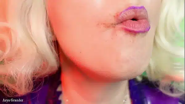 sexy girl slowly eating swallowing chewing with steel braces