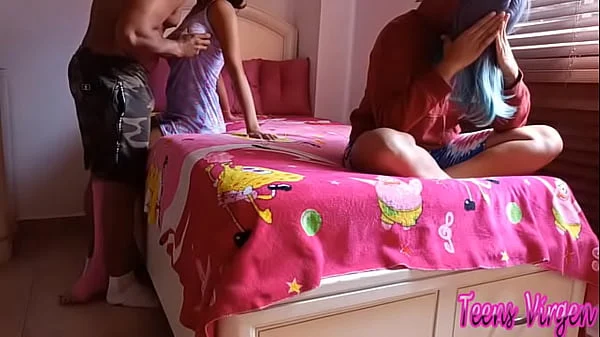 Stepsister loses bet with her best friend and lets her boyfriend break her ass while she just watches but can’t stand the temptation