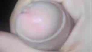 Wanking Uncircumcised Cock Till It Cums
