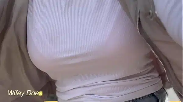 Wifey is out in public braless on the bike with her perfect tits.