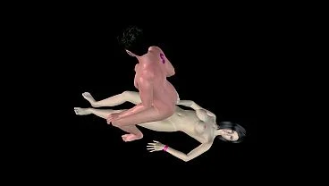 Animated 3D Porn – Asian Man Riding Strap On in Ass by Beautiful Girl