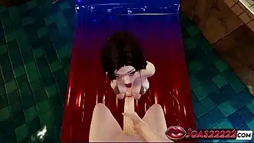 Anime Girl Hitomi with Huge Boobs – Experience Frenulum Lick Fetish, Handjob for Huge Cock Sitting on Bed & Glory Hole Deepthroat Ending in Cum