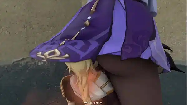 Girl farts on face Animation