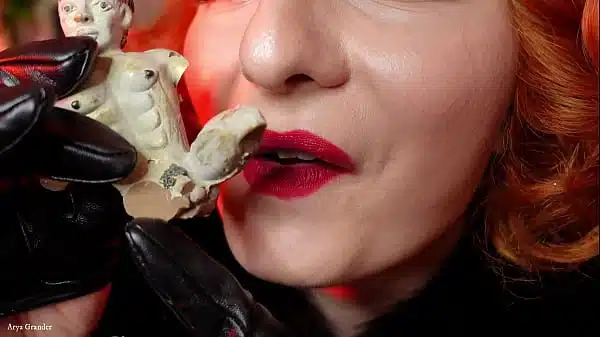 sexual GIANT woman chewing swallowing tasty little choco…