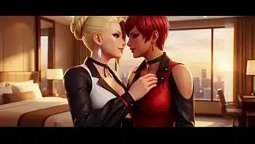 Videogame lesbian AI video Mature x Vice Kof