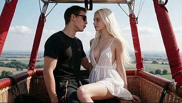 katya, la rubia platino, cumple la fantasia de su novio follando en un globo aerostatico – porno en español – ai porn