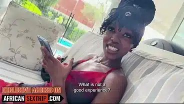 This 18YO EBONY wanted a trip to America… so she RODE my cock till she FORGOT her boyfriend